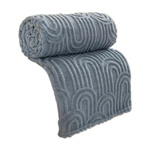 Blue King Size Milk Flannel Blanket Roman Column Pattern 1