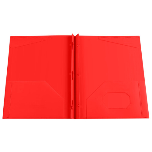 Clear Plastic Folder with Front Pocket Prongs and 3-Hole 2