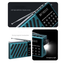 Portable FM Radio Receiver Solar Charging Recordable Radio Pocket Wireless Speaker with TF Card USB Player A