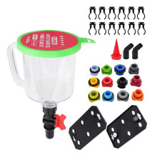 Engine Oil Filling Funnel Kit (with Control Valve) - Includes Adapters of Various Sizes and A Mounting Bracket.