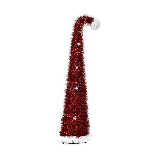 Red Santa Hat Christmas Tree 4.92 ft Pop Up Curved Decor 1
