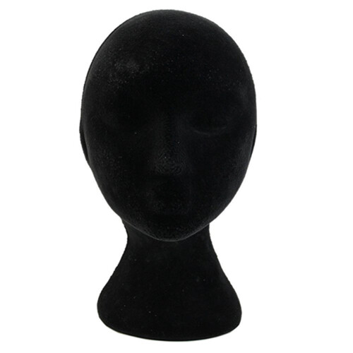 Wig Mannequin Head Foam Display Stand Black 2
