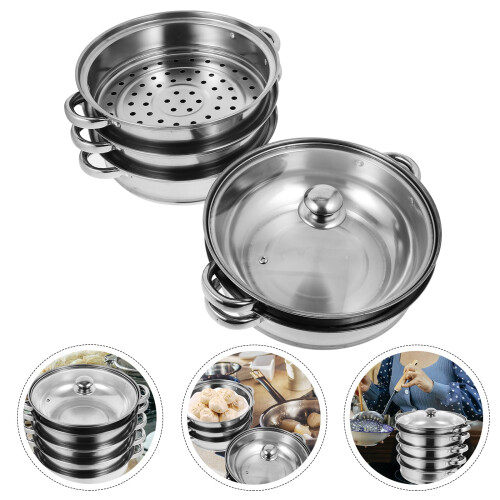 Stainless Steel Steamer Pot Silver 1 Piece 1