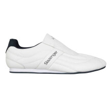 (8 UK, White/Navy) Slazenger Mens Warrior Leather Slip-on Trainers