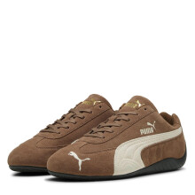 (10 UK, Coffee Brown/Light Beige) Puma Mens Speedcat Cow Leather Trainers