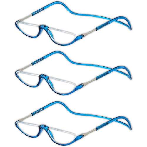 Magnetic Reading Glasses Pack of 3 with Neck Strap