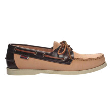 (12.5 UK, Natural/Dark Brown) Sebago Mens Leather Boat Shoes