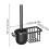 Toilet Brush Set Aluminum Handle Long Bristles Compact 2