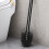 Toilet Brush Set Aluminum Handle Long Bristles Compact 3