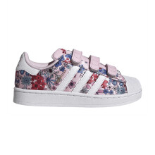 (1 UK, Pink/White) Adidas Childrens/Kids Superstar Floral Leather Trainers