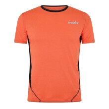 (XL, Orange/Black) Diadora Mens Logo Crew Neck Running T-Shirt