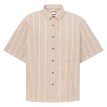 (M, Oak) Timberland Mens Striped Short-Sleeved Shirt