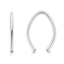 Sterling Silver Half Hoop Earrings for Women