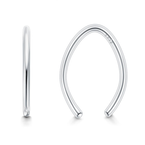Sterling Silver Half Hoop Earrings for Women