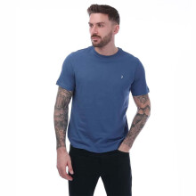 (XL, Blue) Farah Mens Dean Cotton T-Shirt
