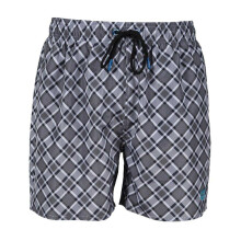 (L, Asphalt/Multicoloured) Arena Mens Fundamental Plaid Swim Shorts