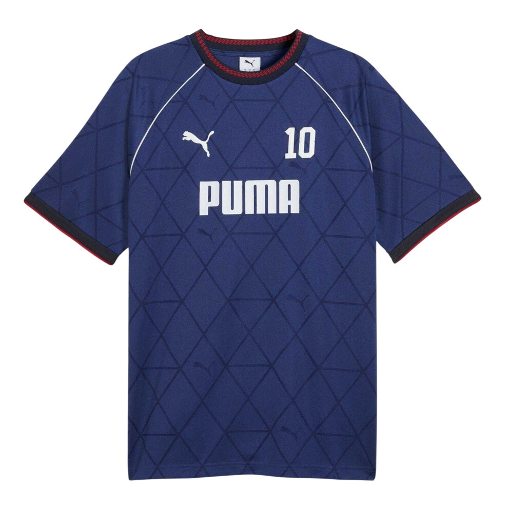 Puma (M, Blue Jewel) Mens Geometric Pattern Sport T-Shirt