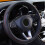 Steering Wheel Cover Microfiber Leather 14.5-15 Inch Black 2