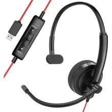 Premium USB Call Center Wired Headset with Noise Cancelling Microphone,Ideal for PC,Laptop,Zoom Calls,Skype Meetings