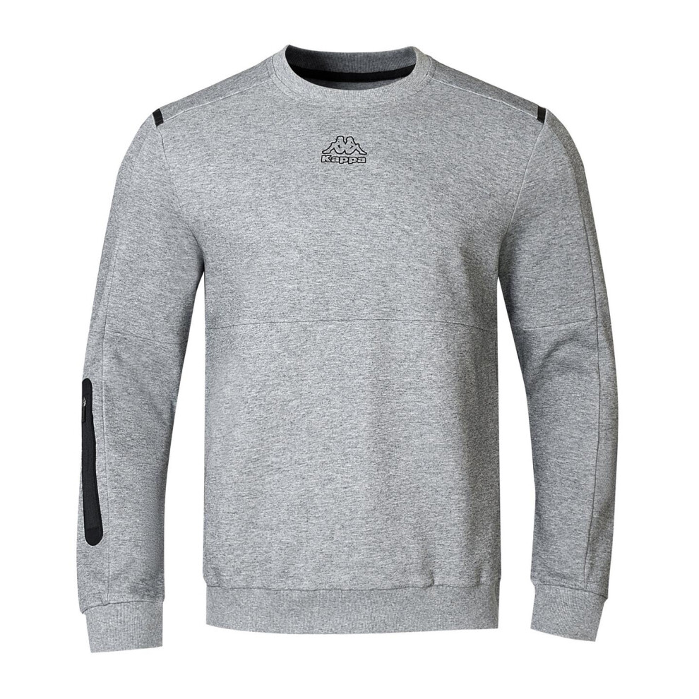 Kappa (L, Grey Marl) Mens Teddy Fleece Sweatshirt