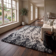 (160X230 CM, Tye Dye Grey) Exrta Large Rugs Shaggy Living Room Rug Carpet
