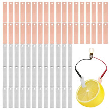 72Pcs Copper & Zinc Anode Sheets, High Purity Metal Strips for Electroplating, Science Experiments & Lab Research