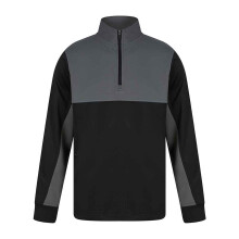 (7-8 Years, Black/Gunmetal Grey) Finden & Hales Childrens/Kids Quarter Zip Fleece Top