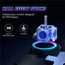 RGB-LED-Gamecontroller mit Hall-Effekt-Joystick, 2,4G Kabellos für für /IOS/PC/Android