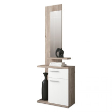 Mueble recibidor compacto y espejo en blanco y nelson 60,5 cm Enter