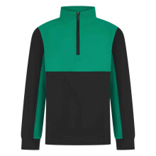 (11-12 Years, Black/Emerald) Finden & Hales Childrens/Kids Quarter Zip Fleece Top
