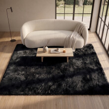 (160X230 CM, Black) Exrta Large Rugs Shaggy Living Room Rug Carpet