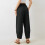 Women's Casual Cropped Pants Black XL 4