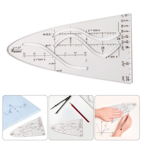 Parabola Stencil for Math, Office, and Art Use 1
