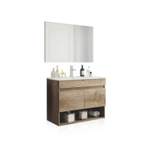 Mueble de baño suspendido de 2 puertas y espejo en nordik 45x80 cm Thai