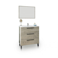 Mueble de baño de 3 cajones y espejo en roble alaska 45x80 cm Sense