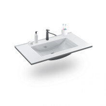 Lavabo de resina rectangular en blanco 80x45 cm Nilo Blanco