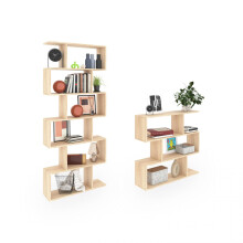 Pack estantería de diseño modular en roble canadian Zoe