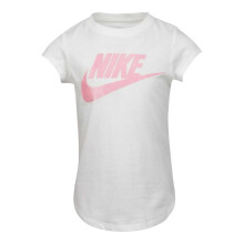 (5-6 Years, White/Pink) Nike Girls Shimmer Logo Short-Sleeved T-Shirt