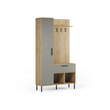 Mueble recibidor con armario y perchero en roble verde gray 108 cm Vesta