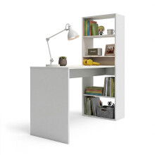 Mesa de escritorio con estantería en blanco artik 120x50 cm Cosmic
