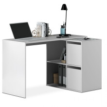 Mesa de escritorio multiposición con almacenaje en blanco artik 120x77 cm Spacio