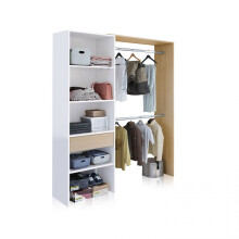 Armario vestidor abierto con diseño funcional en blanco artik y roble canadian 158x187 cm Aura