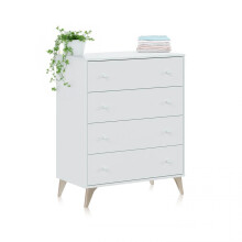 Cómoda de 4 cajones formato vertical en blanco mate 77,5x95 cm Iconic