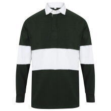 (XL, Bottle Green/White) Front Row Adults Unisex Panelled Tag Free Rugby Shirt