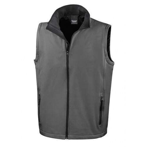Result (4XL, Charcoal/Black) Result Mens Core Printable Soft Shell Bodywarmer