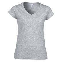(M, Sports Grey) Gildan Womens/Ladies Softstyle V Neck T-Shirt