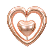 4D Valentine's Heart Balloon 30 inch Rose Gold with Hook