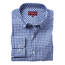 (15 UK, Blue) Brook Taverner Mens Montana Gingham Long Sleeve Shirt