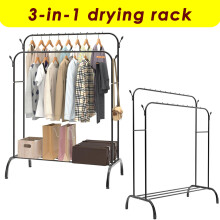 NEW Clothes Rail Metal, Movable Freestanding Clothes Rails with Double Hanging and 110kg Max Load Capacity