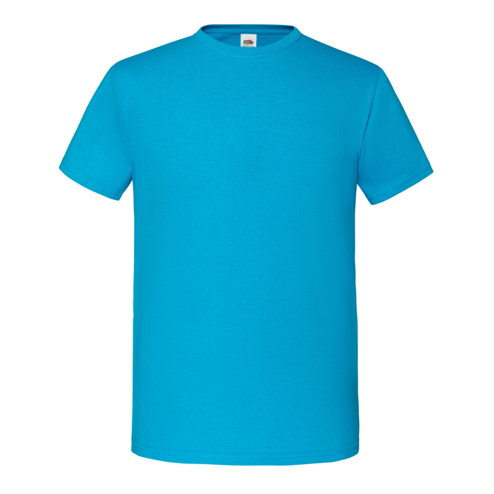 Fruit Of The Loom (3Xl, Azure Blue) Mens Iconic Premium Ringspun Cotton T-Shirt